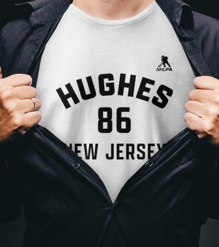 Hughes 86 New Jersey Ice Hockey Sports Team Fan Apparel T-Shirt