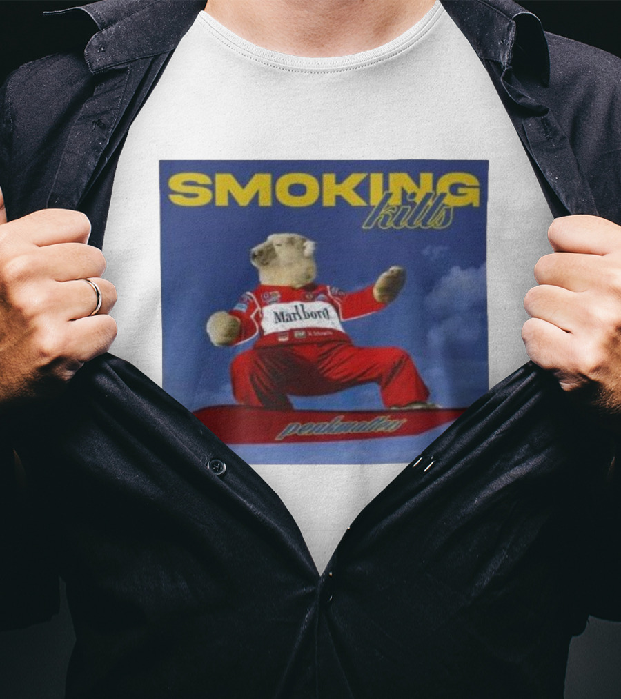 Smoking Kills Marlboro Polar Bear Racing Peakmaster T-Shirt