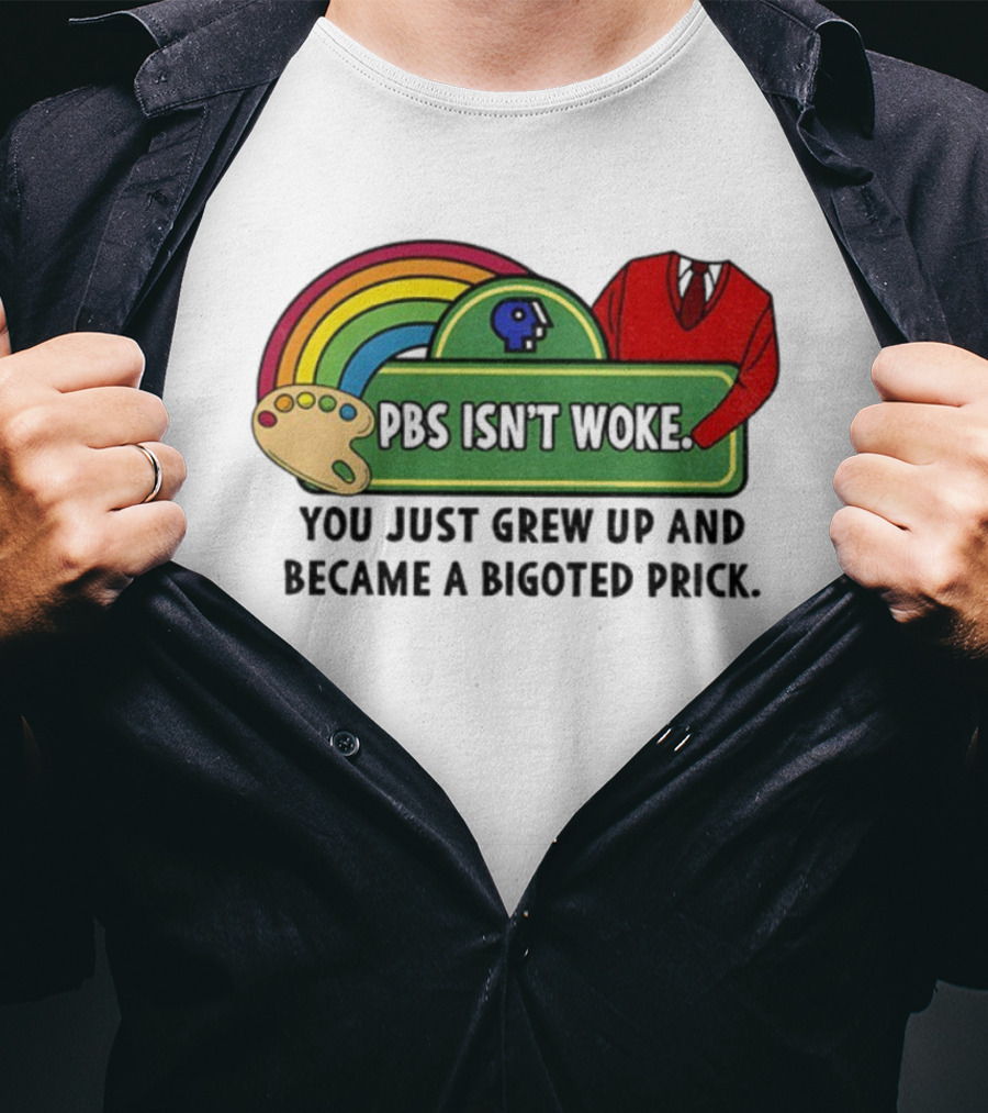 PBS Isn’t Woke Palette Rainbow Sweater Message T-Shirt