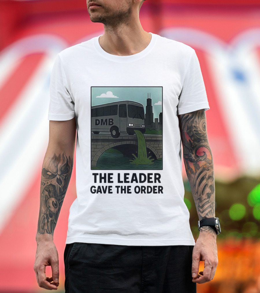 DMB Tour Bus Incident Chicago Riverbridge Skyline T-Shirt