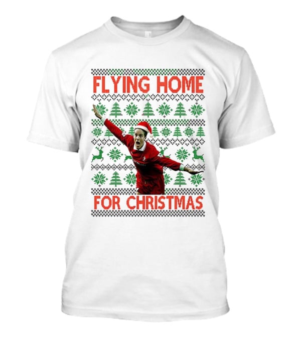 Swindon Town Jan Aage Fjortoft Flying Home For Christmas Ugly Xmas Sweater T-Shirt