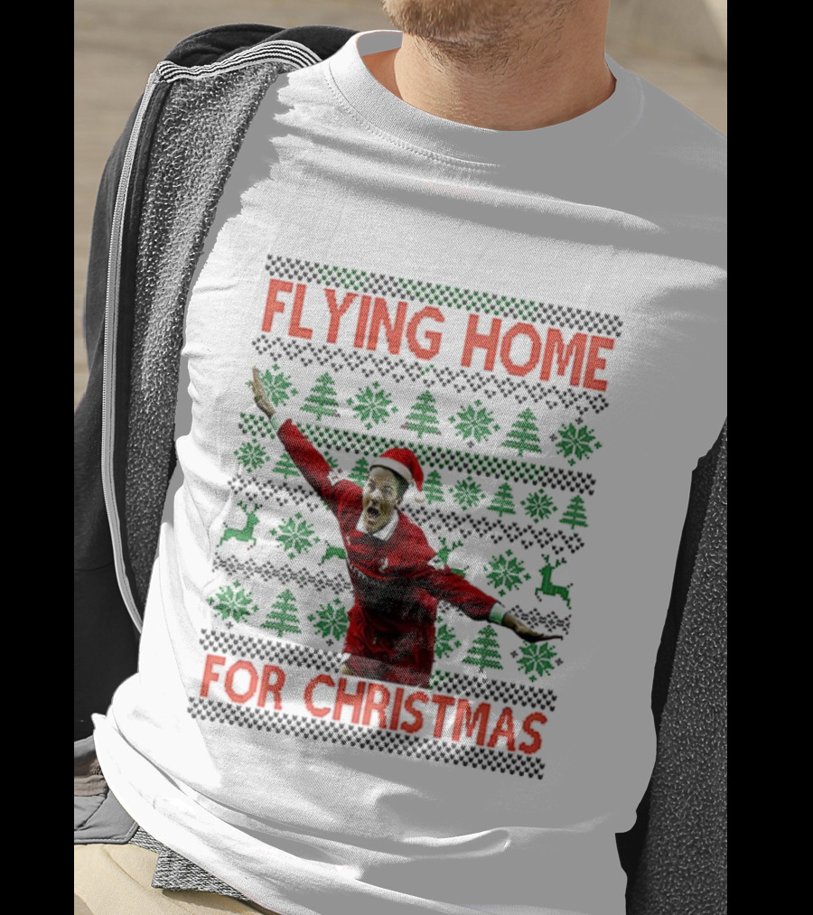Swindon Town Jan Aage Fjortoft Flying Home For Christmas Ugly Xmas Sweater T-Shirt