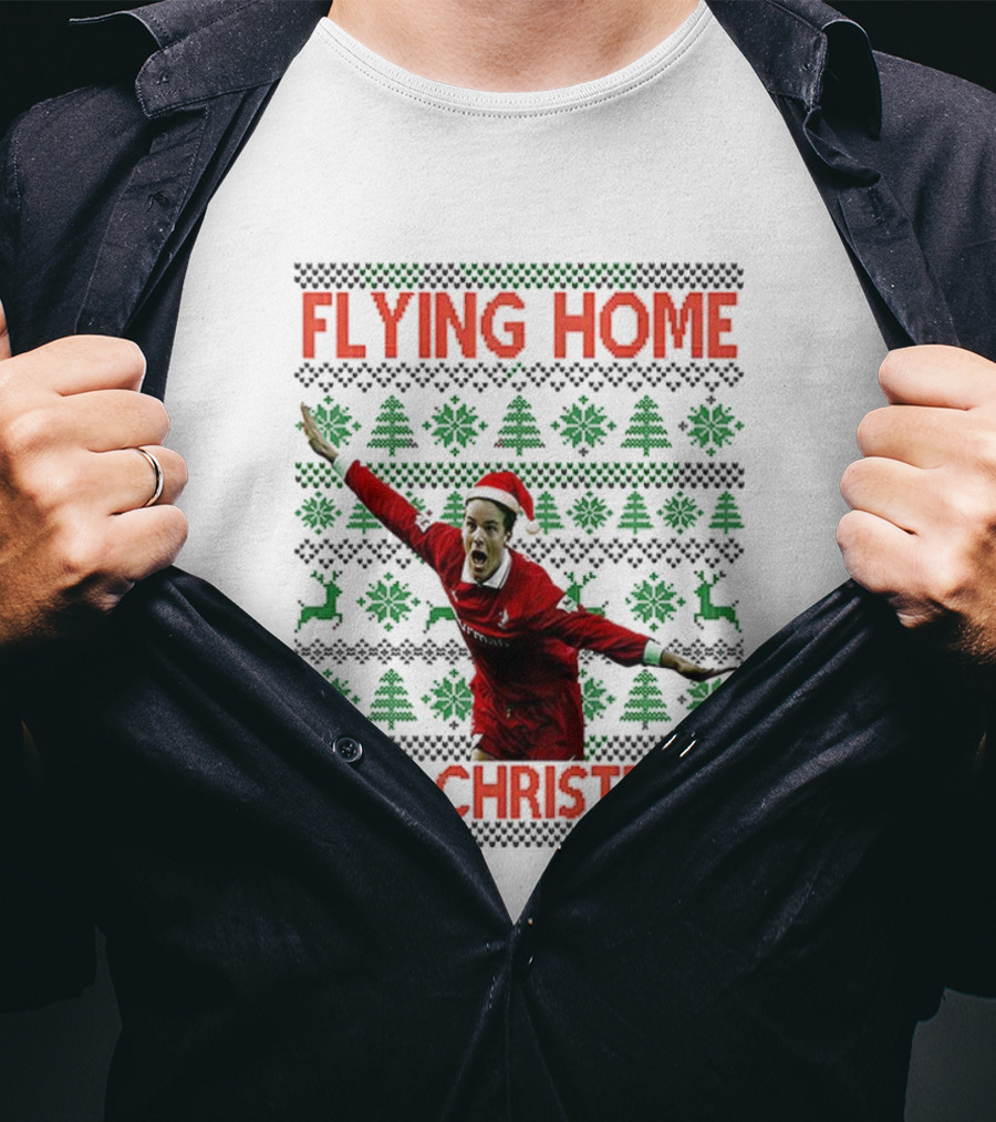Swindon Town Jan Aage Fjortoft Flying Home For Christmas Ugly Xmas Sweater T-Shirt