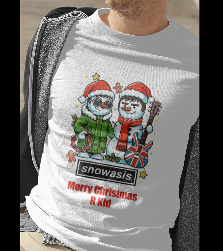 Snowasis Liam Noel R Kid Merry Christmas Guitar Santas T-Shirt