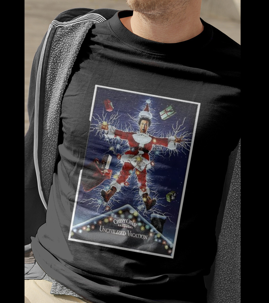 Chevy Chase Lampoon's Uncivilized Vacation Christmas 1989 T-Shirt