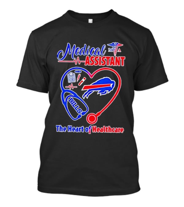 Buffalo Bills Stethoscope Medical Assistant Heart Of Healthcare T-Shirt