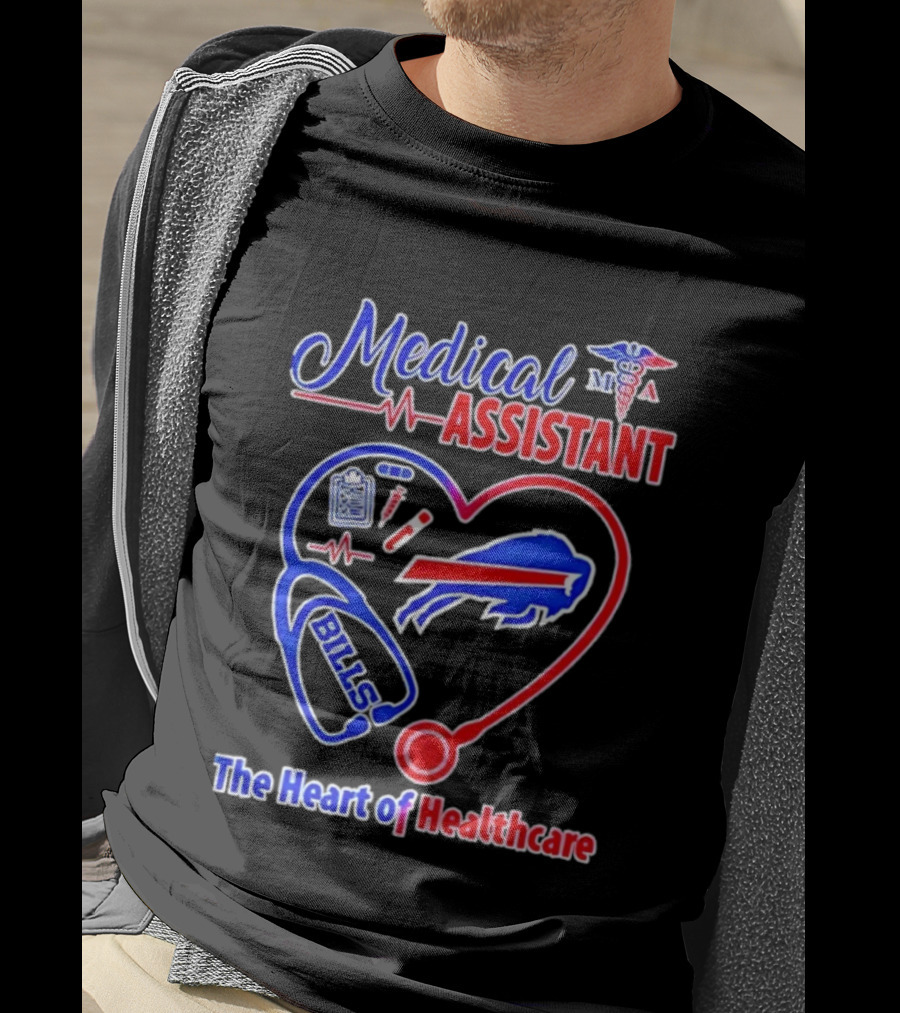 Buffalo Bills Stethoscope Medical Assistant Heart Of Healthcare T-Shirt
