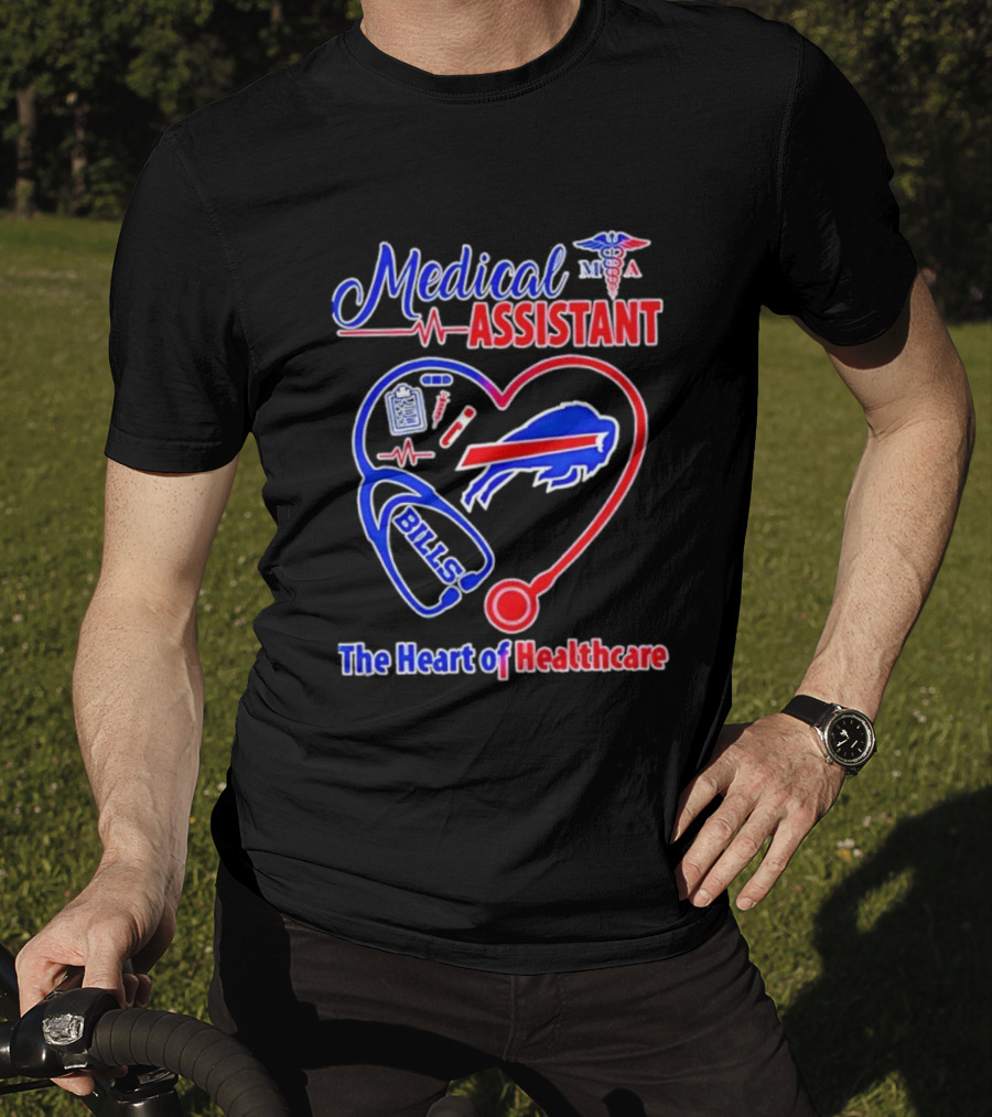 Buffalo Bills Stethoscope Medical Assistant Heart Of Healthcare T-Shirt