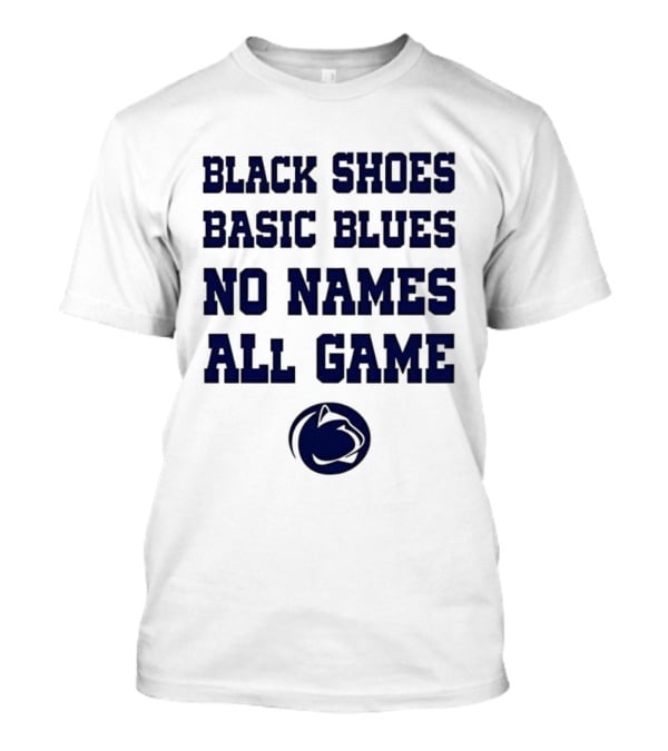 Penn State Nittany Lions Black Shoes Basic Blues No Names All Game Lions Logo T-Shirt