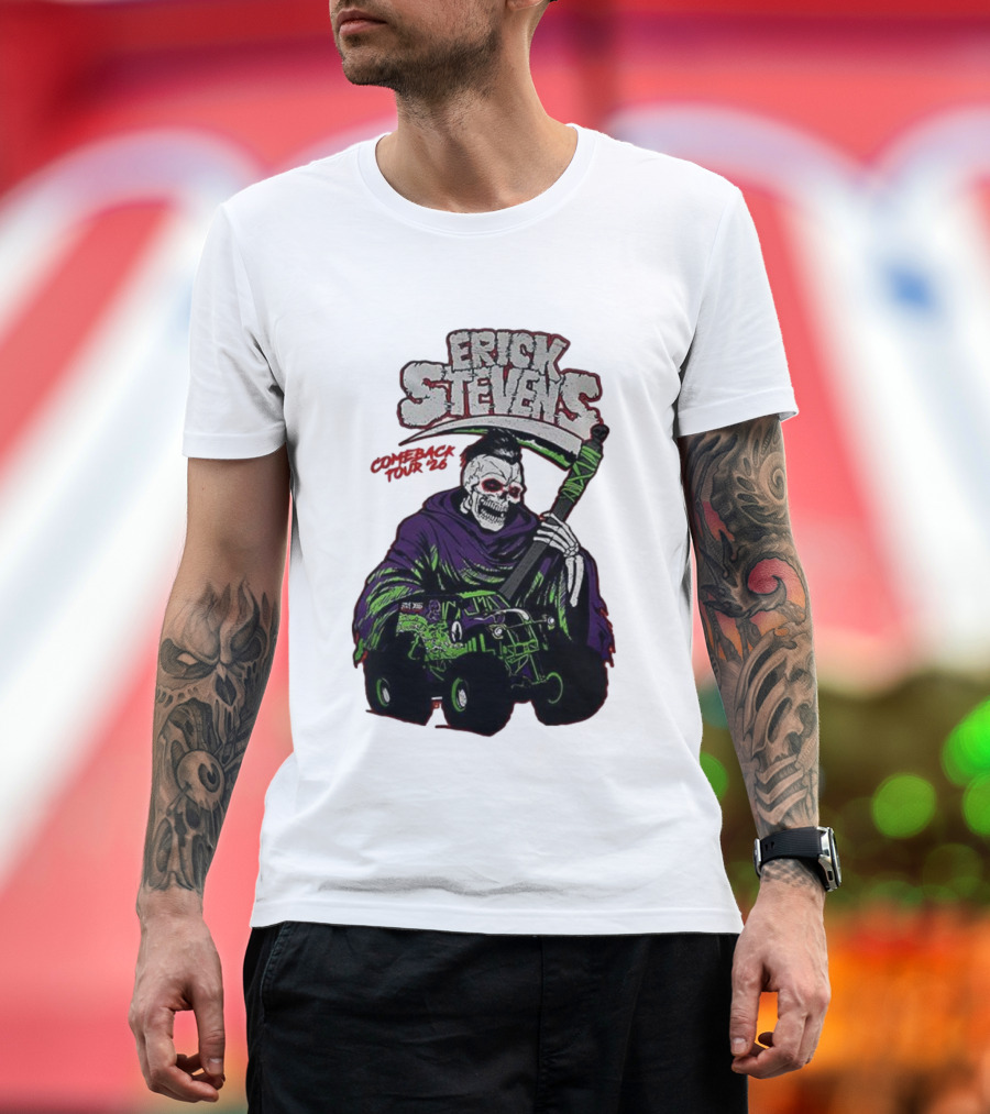 Erick Stevens Comeback Tour 2026 Skull Skeleton Monster Truck T-Shirt