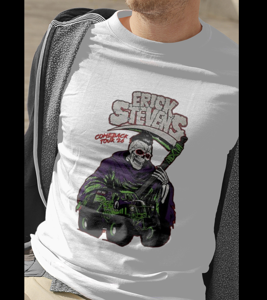 Erick Stevens Comeback Tour 2026 Skull Skeleton Monster Truck T-Shirt