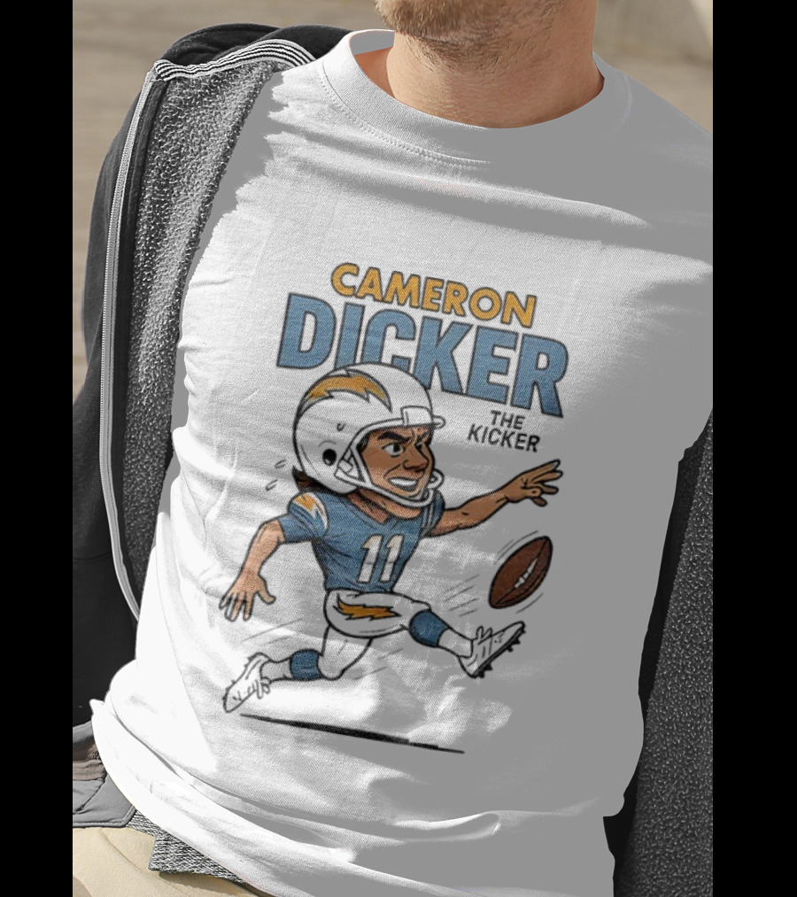 Cameron Dicker Kicker Caricature Los Angeles Chargers Football NFL T-Shirt