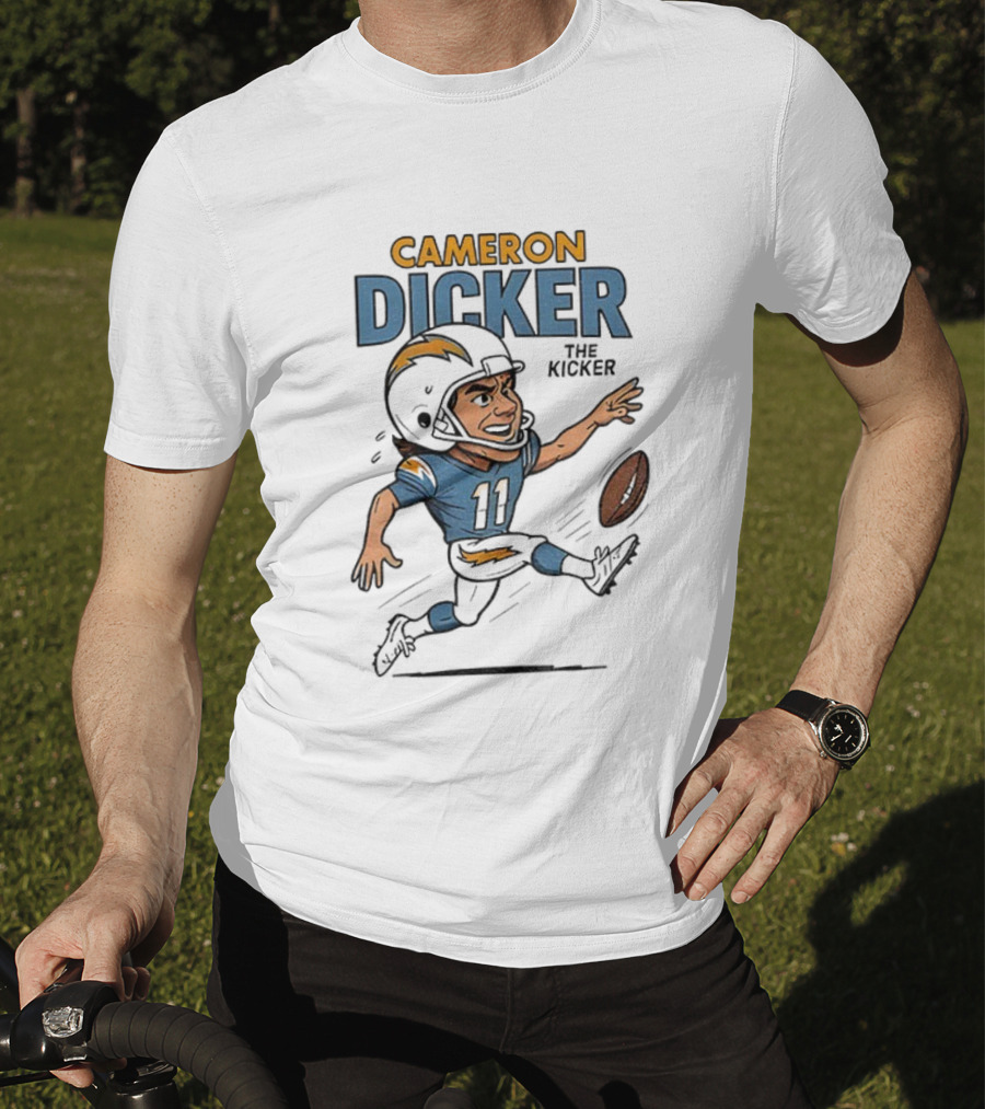 Cameron Dicker Kicker Caricature Los Angeles Chargers Football NFL T-Shirt