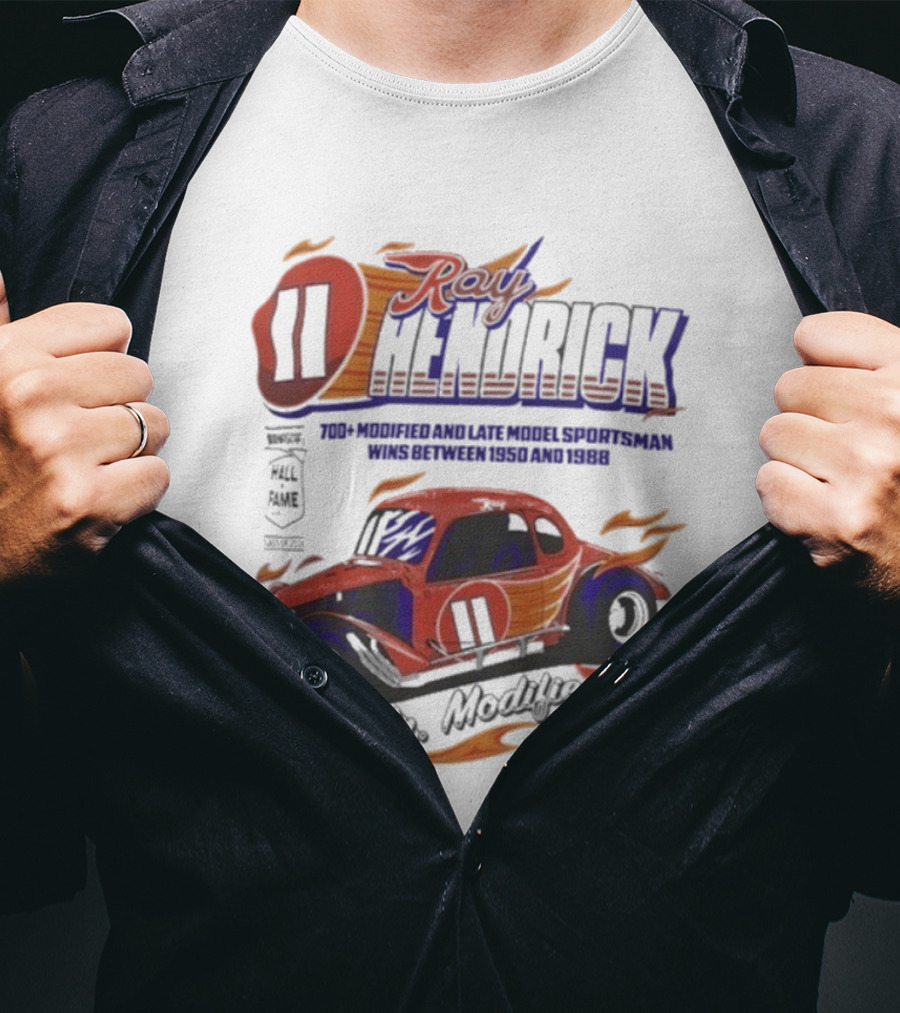 Ray Hendrick 11 Checkered Flag Sports Hall Of Fame Inductee Mr Modified Racing Car T-Shirt