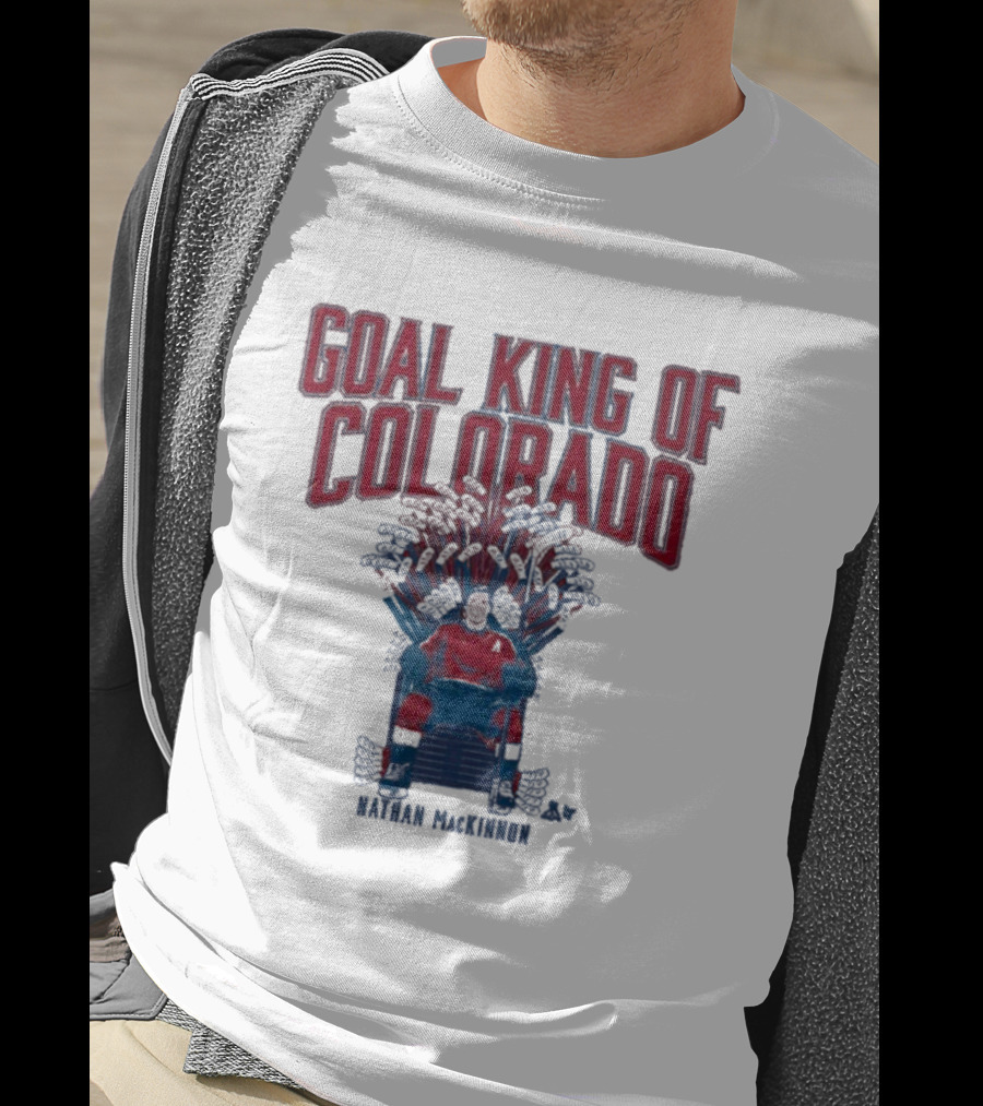 Goal King Of Colorado Nathan Mackinnon Iconic Throne T-Shirt