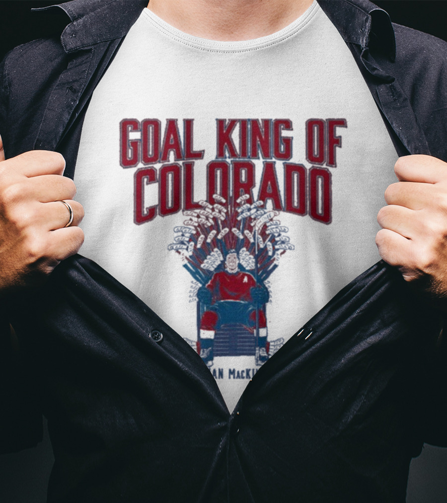 Goal King Of Colorado Nathan Mackinnon Iconic Throne T-Shirt