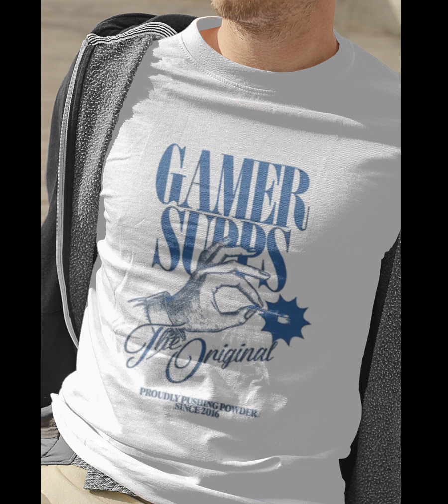 Gamer Supps The Original Proudly Pushing Powder Since 2016 Hand T-Shirt