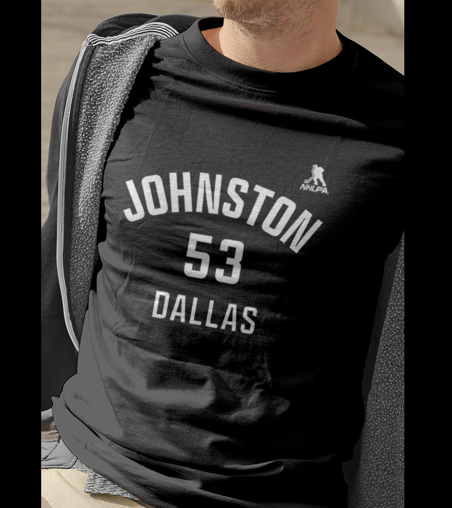 JOHNSTON 53 Dallas Stars Ice Hockey Name Number T-Shirt