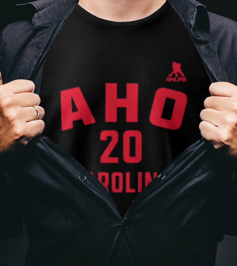 Carolina Hurricanes Aho 20 Name And Number T-Shirt