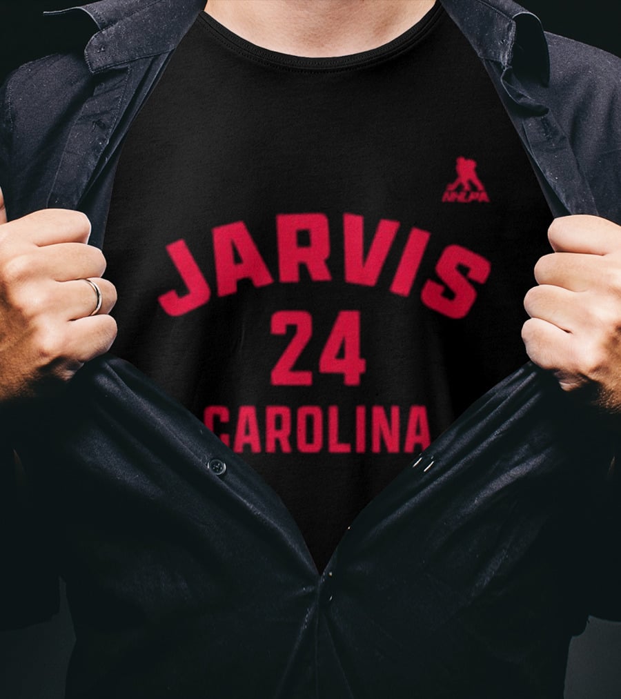Seth Jarvis 24 Carolina Hurricanes Name And Number T-Shirt