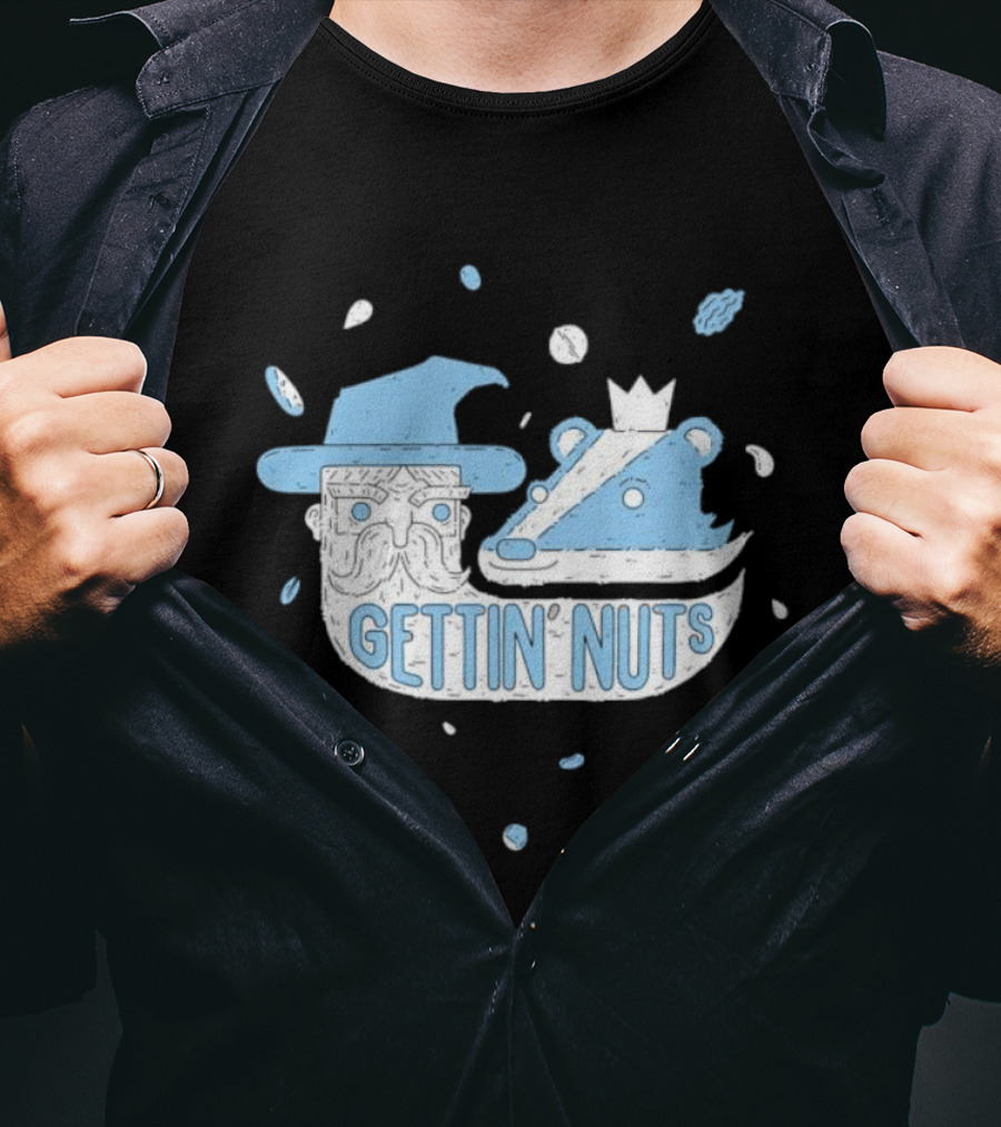 Gettin’ Nuts Vintage Hat And Crown Illustration T-Shirt