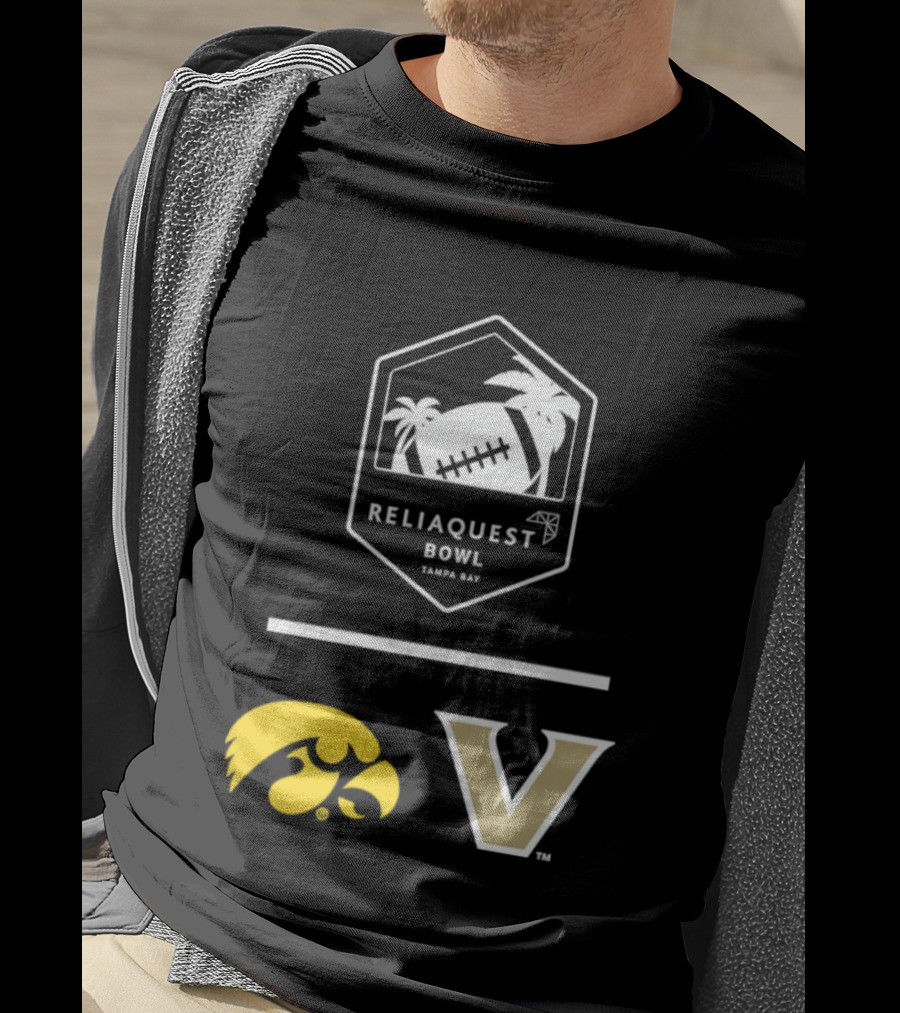 Iowa Hawkeyes Vanderbilt Commodores Reliaquest Bowl Tampa Bay Football Showdown T-Shirt
