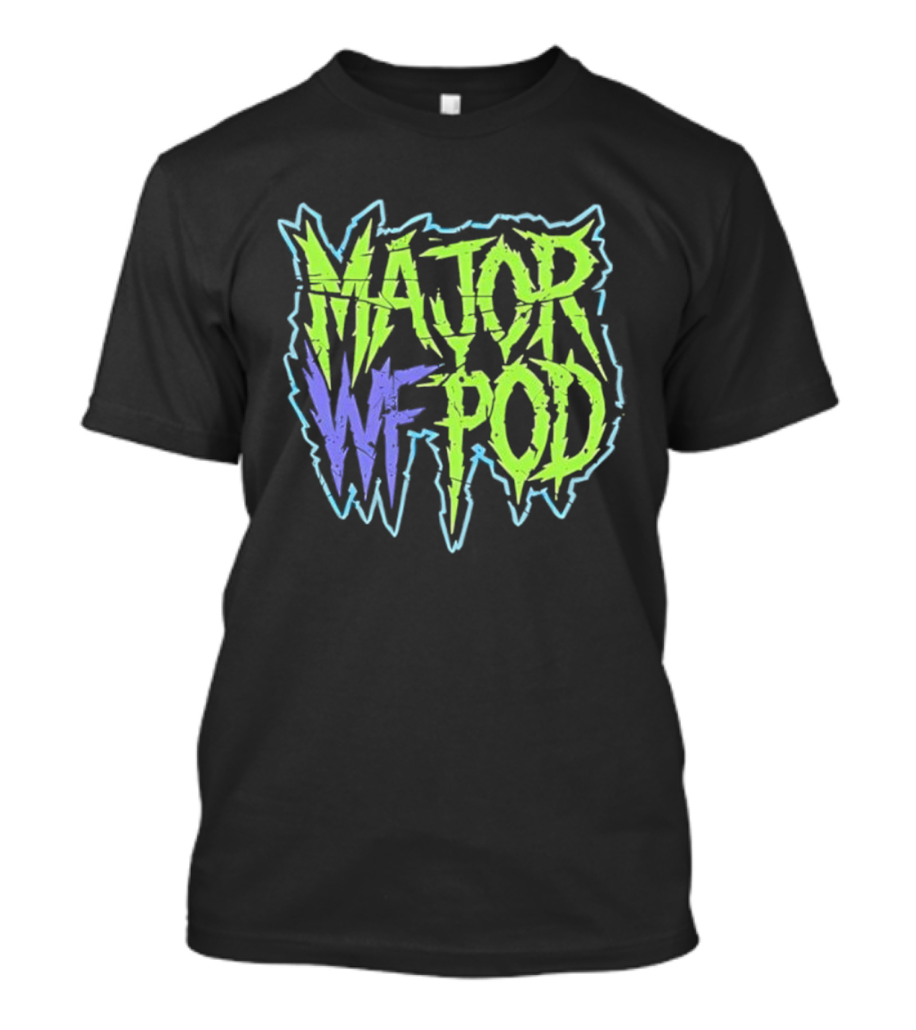 MAJOR WF POD Neon Horror Text Logo T-Shirt