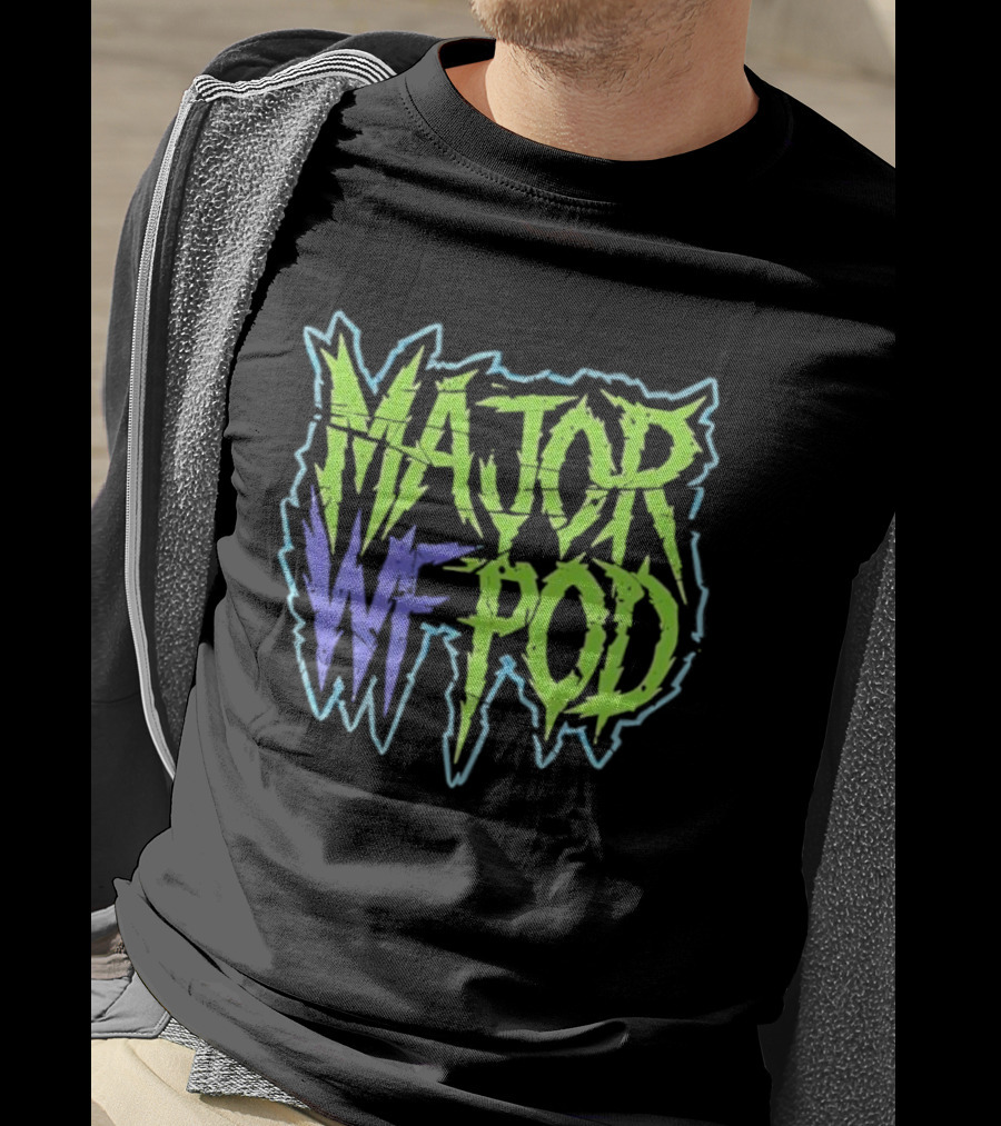 MAJOR WF POD Neon Horror Text Logo T-Shirt