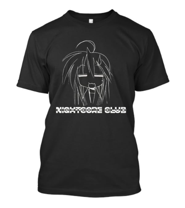 Nightcore Club Meme Anime Line Art Style T-Shirt