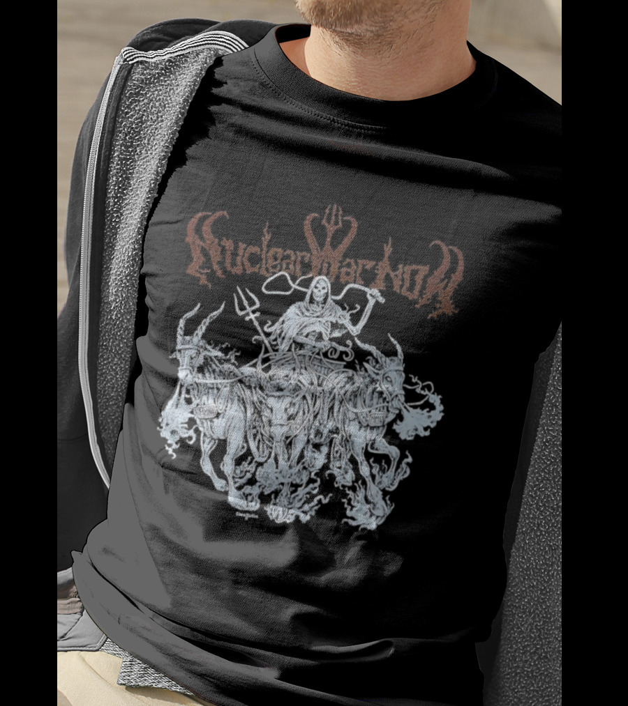 Skeleton Nuclear War Now Witch Hunt Theme T-Shirt