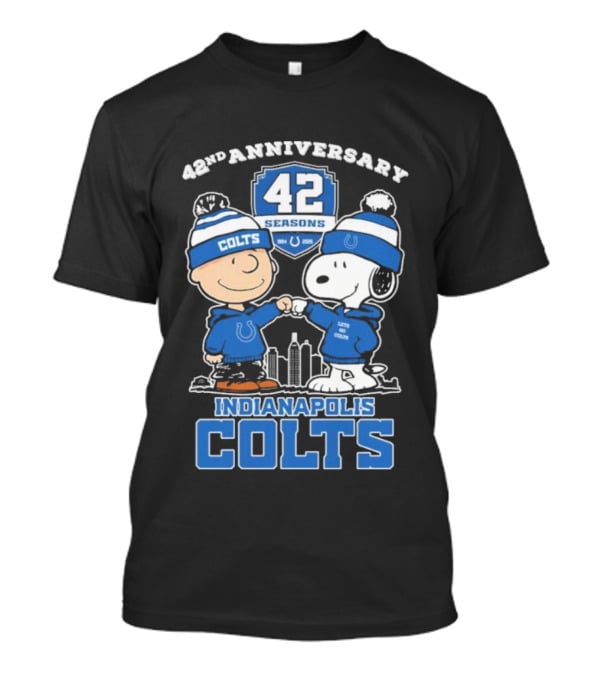 Snoopy Charlie Brown Indianapolis Colts 42nd Anniversary Seasons T-Shirt