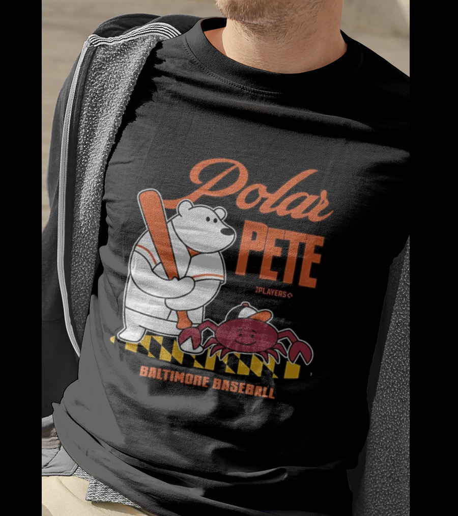 Polar Pete Players Baltimore Baseball Crab Bat Icon T-Shirt