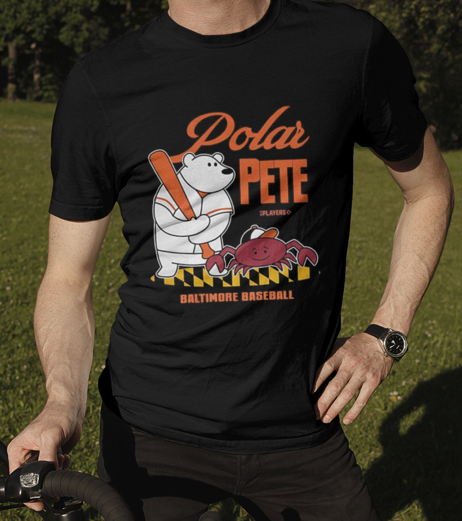 Polar Pete Players Baltimore Baseball Crab Bat Icon T-Shirt
