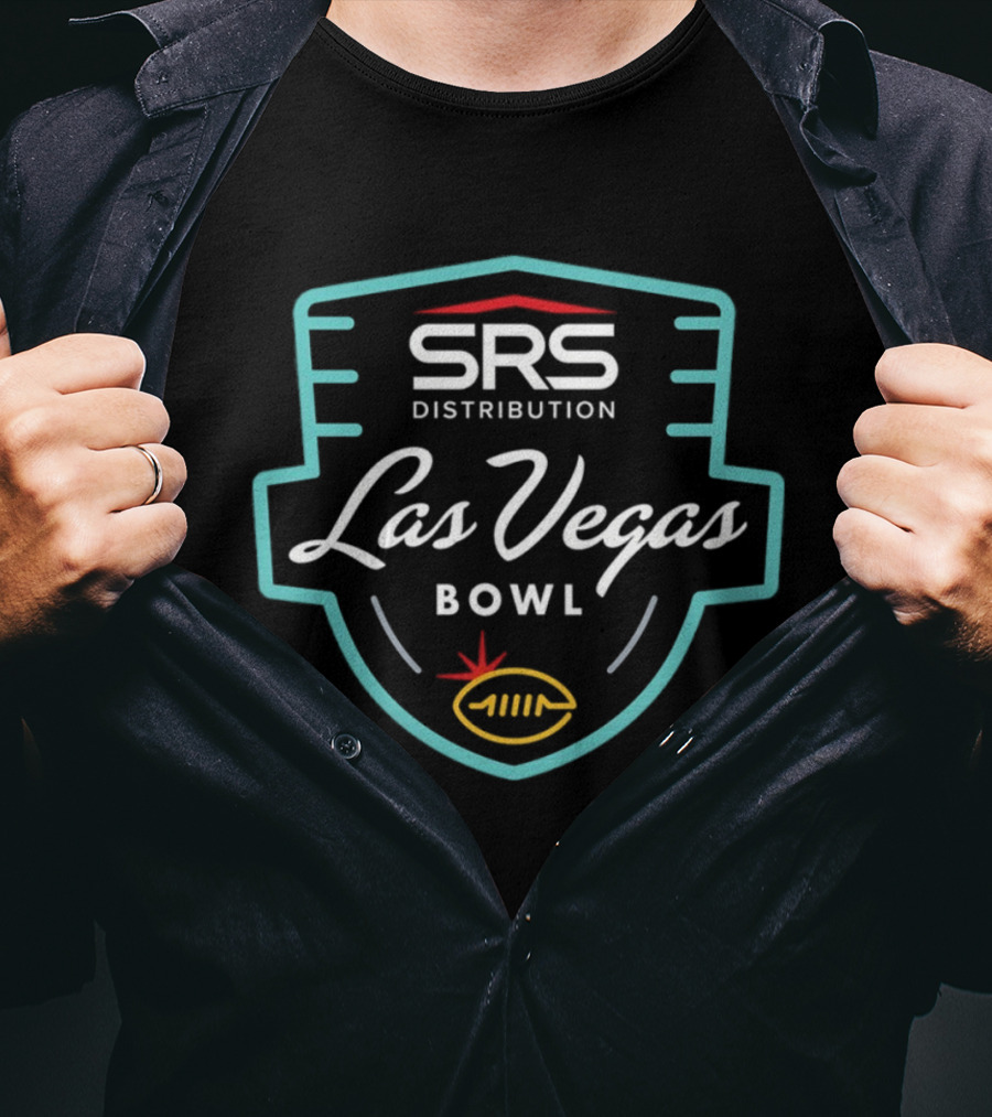 SRS Distribution Las Vegas Bowl Football Badge T-Shirt