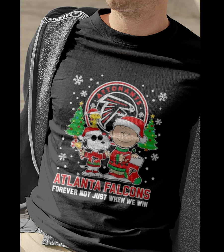 Peanuts Snoopy Christmas Atlanta Falcons Forever Not Just When We Win T-Shirt