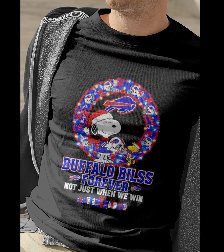 Buffalo Bills Snoopy Christmas Forever Not Just When We Win T-Shirt