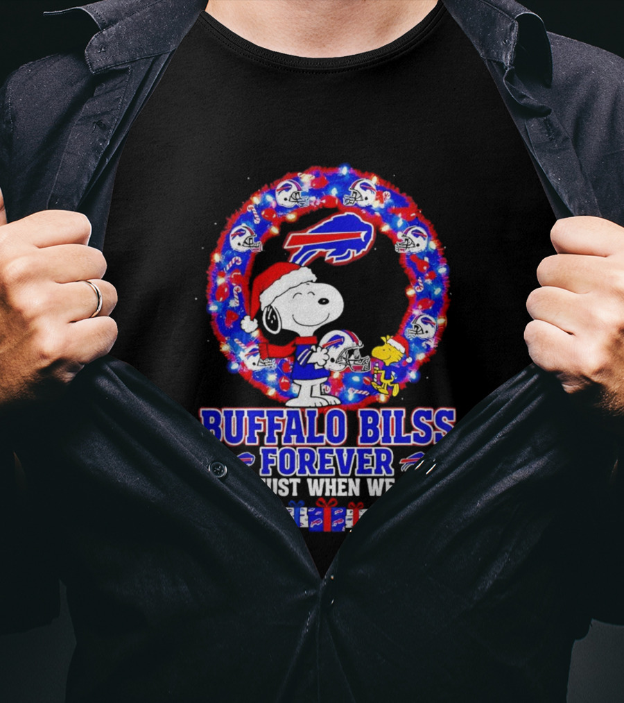 Buffalo Bills Snoopy Christmas Forever Not Just When We Win T-Shirt
