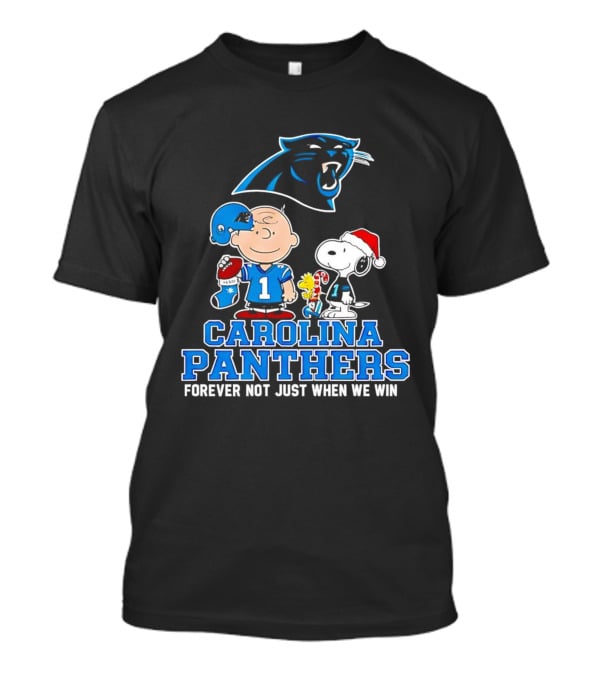 Carolina Panthers Snoopy Christmas Forever Not Just When We Win T-Shirt