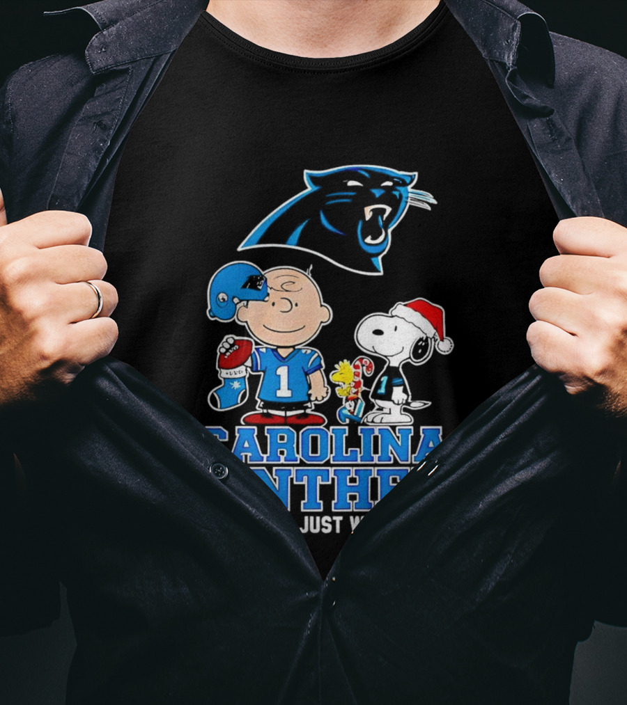 Carolina Panthers Snoopy Christmas Forever Not Just When We Win T-Shirt