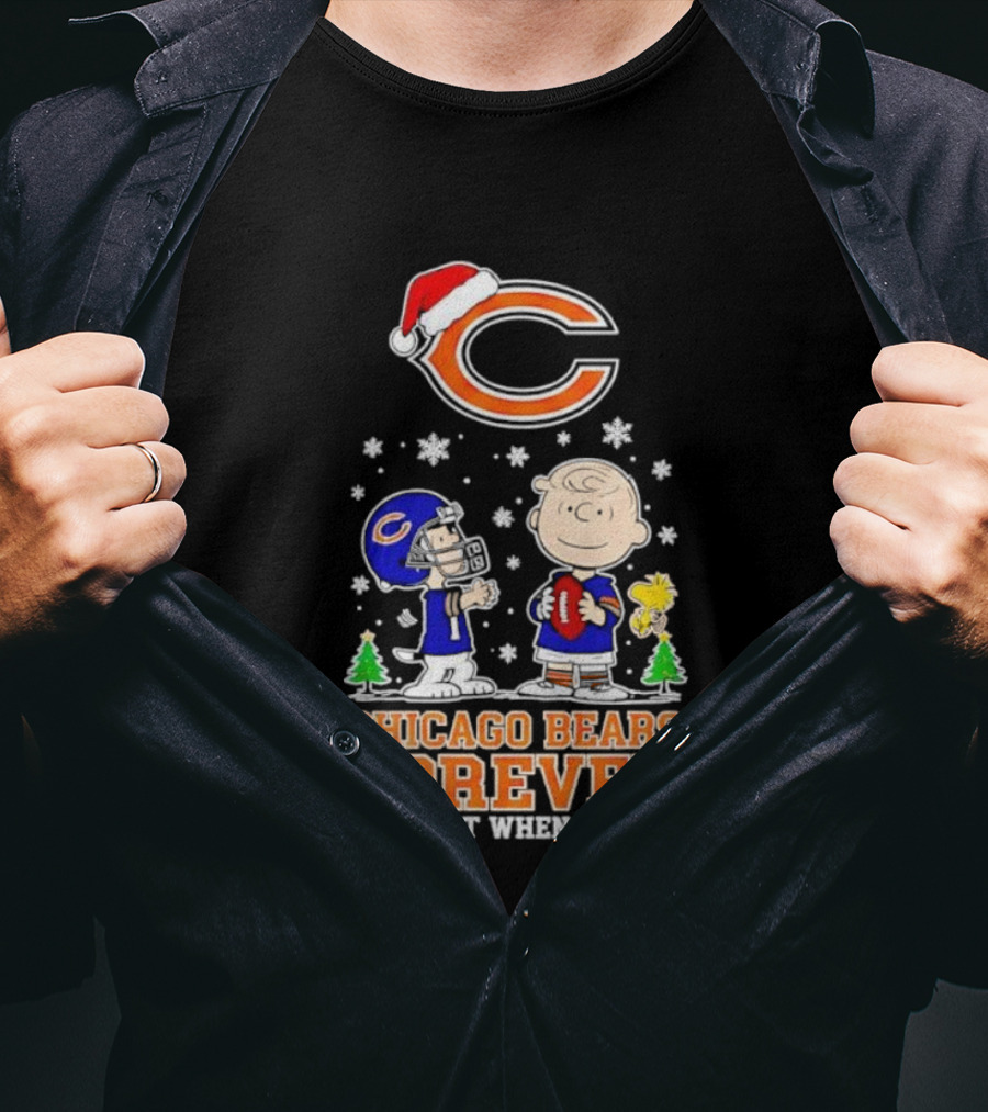 Peanuts Snoopy Chicago Bears Forever Christmas Not Just When We Win T-Shirt