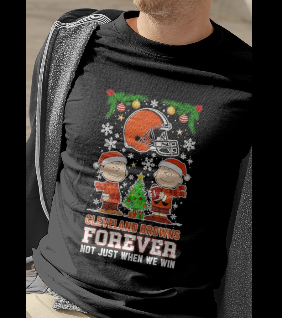 Cleveland Browns Forever Peanuts Snoopy Christmas Not Just When We Win T-Shirt