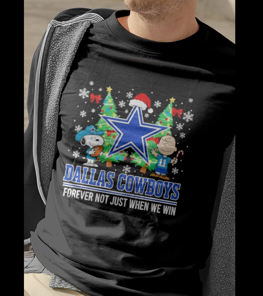 Dallas Cowboys Snoopy Christmas Forever Not Just When We Win T-Shirt