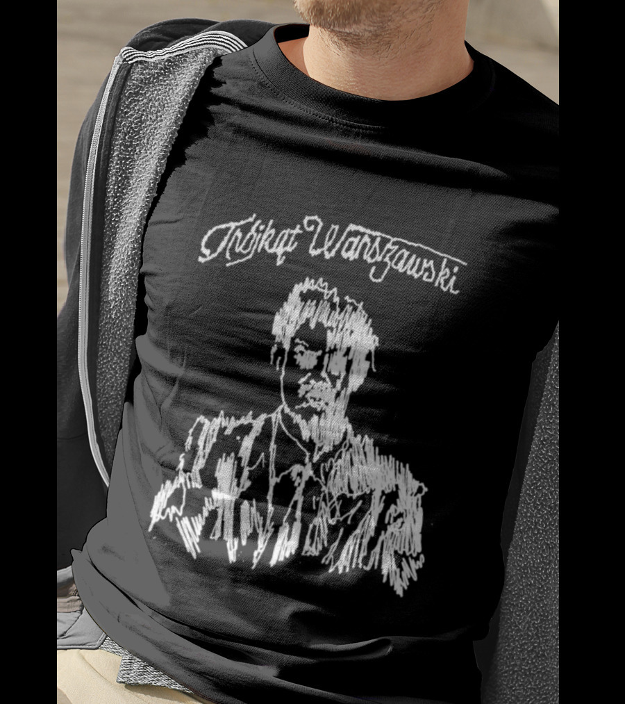 Trójkąt Warszawski Czarny Monochrome Portrait T-Shirt