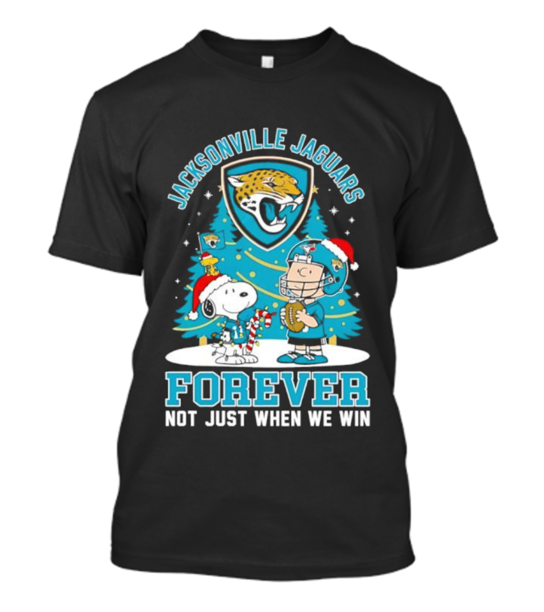 Jacksonville Jaguars Snoopy Christmas Forever Not Just When We Win T-Shirt