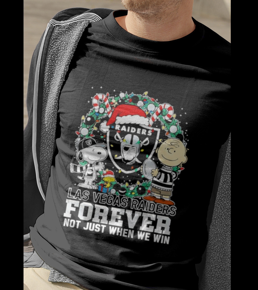 Las Vegas Raiders Forever Not Just When We Win Snoopy Christmas T-Shirt
