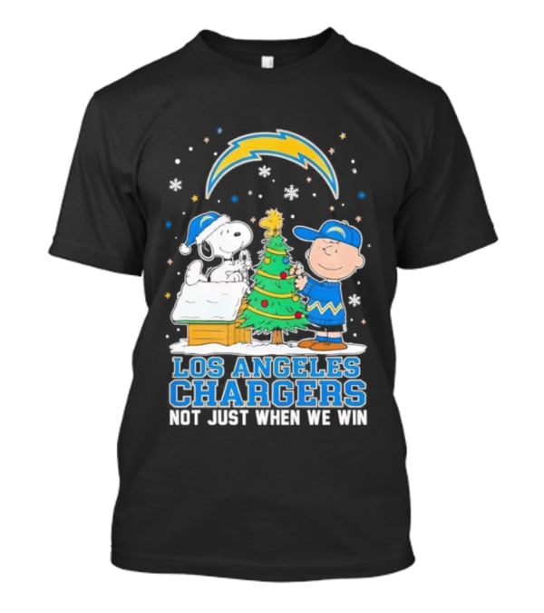 Peanuts Snoopy Christmas Los Angeles Chargers Not Just When We Win T-Shirt