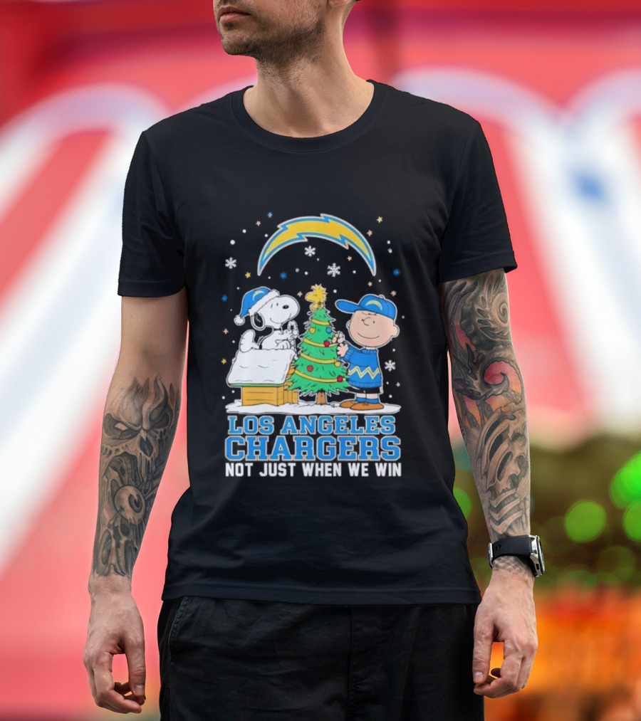 Peanuts Snoopy Christmas Los Angeles Chargers Not Just When We Win T-Shirt