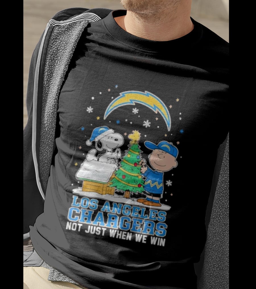Peanuts Snoopy Christmas Los Angeles Chargers Not Just When We Win T-Shirt