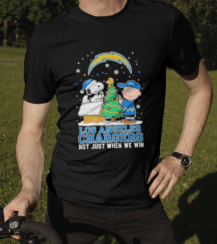 Peanuts Snoopy Christmas Los Angeles Chargers Not Just When We Win T-Shirt