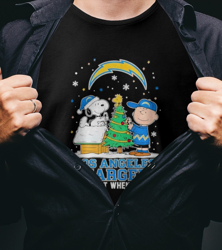 Peanuts Snoopy Christmas Los Angeles Chargers Not Just When We Win T-Shirt